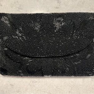 CARLA MARCHI PURSE, BEADED, CLUTCH, BLACK
